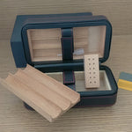 COHIBA Black Leather & Wood Cigar Humidor