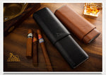 LUBINSKI Leather & Cedar Wood Cigar Case