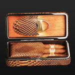 Crocodile Leather Cigar Humidor & Cutter