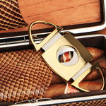 Crocodile Leather Cigar Humidor & Cutter