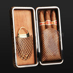 Crocodile Leather Cigar Humidor & Cutter
