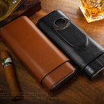 LUBINSKI Leather & Cedar Wood Cigar Case