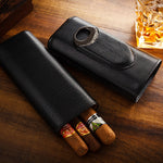 LUBINSKI Leather & Cedar Wood Cigar Case