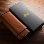 LUBINSKI Leather & Cedar Wood Cigar Case