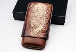 COHIBA Brown Leather Cigar Case