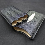 COHIBA Croco Embossed Leather Cigar Case