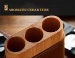 COHIBA Cedar Wood&Leather Cigar Case